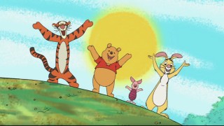 Tigger, Pooh, Piglet, and Rabbit sing of the distinction between night and day (and various other polarities).