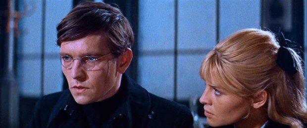 Lara (Julie Christie) listens as her fiancé Pasha (Tom Courtenay) explains his passions for both her and the communist revolution.