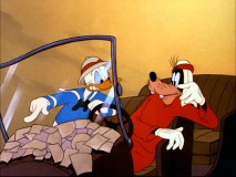 In "Crazy with the Heat", Donald politely asks Goofy to see why the car engine is stalling.