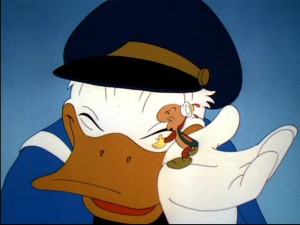 Donald and the Bootle Beetle (here called Mack) share some rare bonding time.