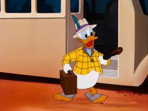 Donald is looking dapper when he goes west to mount a horse in "Dude Duck."