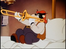 Pete's trombone playing is so loud that it annoys not only Donald, but the gods!