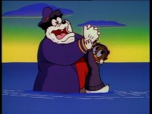 Scrooge gets dirty with Sharkey the great Pete look-alike over the "Pearl of Wisdom."