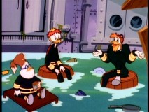 Doofus, Gyro, and Launchpad unite over their unfortunate underwater sentence in "Aqua Ducks."