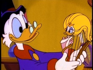 Scrooge consults his prized fib-detecting harp to find out if you read this review all the way through.