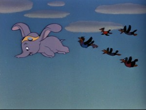 Dumbo takes flight.