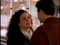 Investigative reporter and love interest Meredith Carson (Leslie Hope) returns for a second episode in "His Girl Thursday."