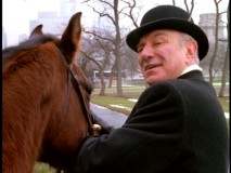 This crazy old guy (Philip Bosco) thinks he's 19th century sheriff Bat Masterson, an argument aided by his transportational horse.