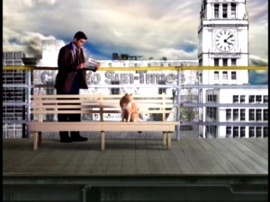 Gary and the cat are among the handful of characters who appear on the train platform in front of the Sun-Times building in the stylized Early Edition opening credits sequence.