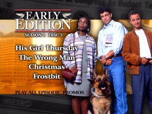 The foreground pictures and listings are all that vary on the static menus of each disc. Disc 3's main menu matches the number of episodes with characters in this nice promotional photo.