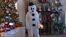 Proving that eccentricity is key to Christmas displays, Deb Gorgens stays in this snowman outfit for the entirety of her "Deck the Halls" segment.
