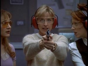 Ellen's not very trigger happy in "Guns 'N Ellen."