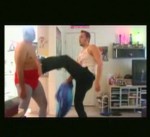 John McClane kicks Nacho Libre in the MySpace contest-winning short film "Die Libre."