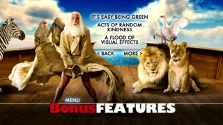 Evan Almighty strikes a Marilyn Monroe-type pose in the third of four menus that stretch out the Bonus Features.