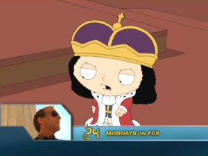 King Stewart III is displeased at having Jack Bauer steal his limelight thanks to Fox's marketing people.