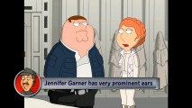 "Family Guy" Fact-Ups are often very funny, like the caption seen here, but there are too many that aren't -- and too many in general -- to justify the hour of rapt attention that this text track requires.