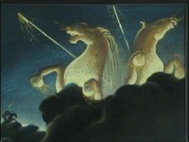 This impressive piece of art of two charging horses is part of the "Ride of the Valkyries" story reel.