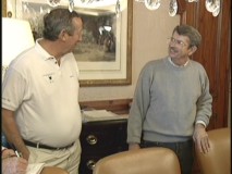 Producers Roy E. Disney and Don Ernst are all grins after a story session wraps up in "The Making of 'Fantasia 2000'."
