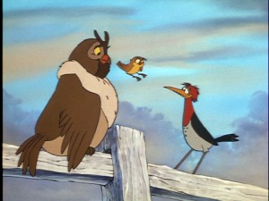 From left to right: Big Mama, Dinky, and Boomer, three of "The Fox and the Hound"'s slightly underdeveloped supporting characters.
