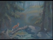 Tod appears in one of Mel Shaw's pastel development studies found in the Art Gallery.