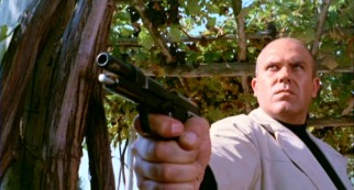 Ugo Piazza (Gastone Mochin) strikes back against his mob in "Caliber 9" ("Milano Calibro 9"), the start of Fernando Di Leo's Milieu Trilogy.