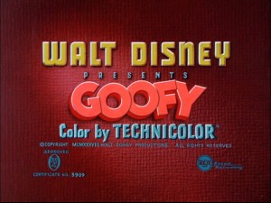 This Goofy cartoon title card precedes six of the seven shorts on this disc.