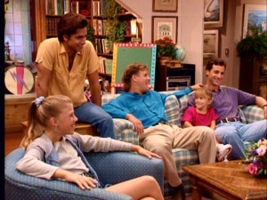 The Tanners and their extended family share a laugh in response to Stephanie's home video.