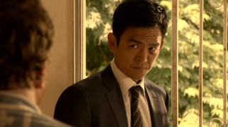 What would Roldy do? Demetri Noh (John Cho) considers the implications when a bong-possessing man claims his future is in the federal agent's hands.