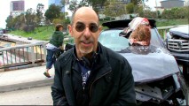 David S. Goyer, co-creator, writer, producer, and director, discusses "The Effects of a Global Blackout" as filming of the "FlashForward" pilot shuts down a Los Angeles highway.