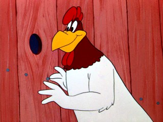Barnyard bigmouth Foghorn Leghorn tries his hand at an act of kindness and has it  backfire in the 1959 Looney Tunes short "A Broken Leghorn."