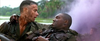 In the most perilous stretch of his Army stint in Vietnam, Forrest (Tom Hanks) carries his best friend Benjamin Buford Blue (Mykelti Williamson), better known as Bubba, to what he hopes is safety.