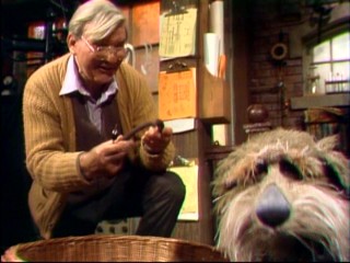 Eccentric inventor Doc (Gerry Parkes) claims the horseshoe found by his dog Sprockett isn't special, but he'd still like to trade for it.