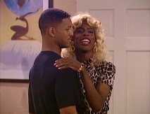 In drag as Jasmine, Chris Rock makes for an ugly date upon whom Will's job depends.