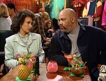 Viv (Daphne Maxwell Reid) and Phil are set up for reunion in a Hawaiian-themed karaoke restaurant.