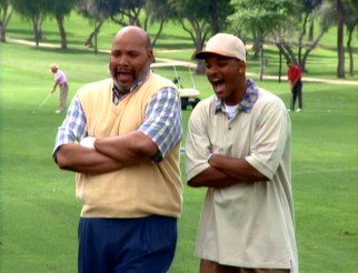Phil (James Avery) and Will (Will Smith) discover that a golf tournament can be fun without playing well in "I, Stank Hole in One."