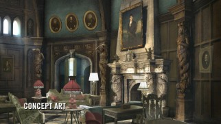 This concept art is compared to the final Collinswood mansion set in "Welcome to Collinsport!"