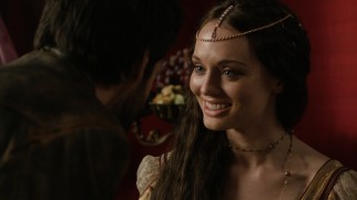 Da Vinci is one of three men who get to bed the duplicitous Lucrezia Donati (Laura Haddock).