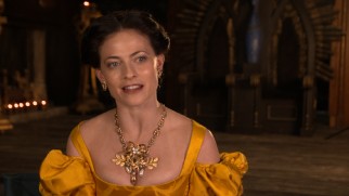 Wearing her most ornate dress of the season, Lara Pulver discusses costumes in "Dressing Da Vinci."