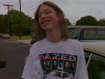 A camera tags along for Wiley Wiggins' first day of school following filming, which he attends in a "Dazed and Confused" T-shirt.
