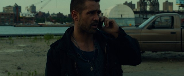 Victor (Colin Farrell) gets a phone call, his big secret now out of the bag in "Dead Man Down."
