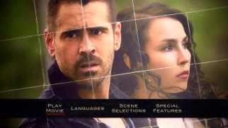 The DVD's main menu's decision to chop this image of Colin Farrell and Noomi Rapace actually relates to the movie's content in a way.