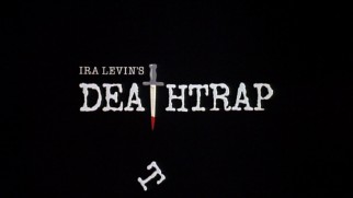 A dagger bumps out the title's first T in Deathtrap's original theatrical trailer.