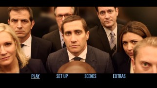 Davis (Jake Gyllenhaal) rides the elevator on the Demolition DVD main menu.