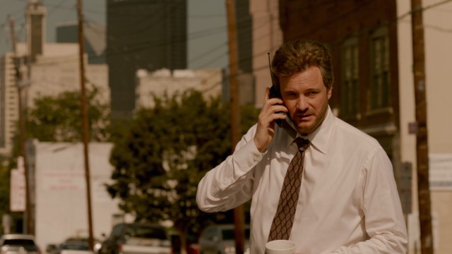 As a highfalutin private eye of the '90s, Ron Lax (Colin Firth) most definitely has need for a cellular phone.