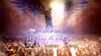 The DVD's static menu goes without the sound of Journey music.