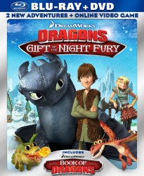 DreamWorks' Dragons: Gift of the Night Fury & Book of Dragons Blu-ray + DVD cover art