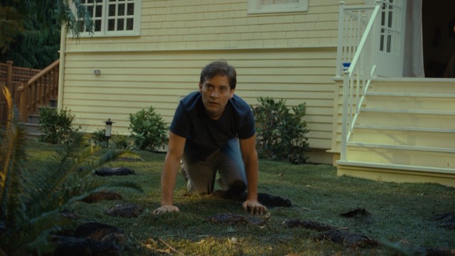 Tobey Maguire goes crawling around: you can take the boy out of the Spidey suit, but you can't take the Spidey out of the boy.