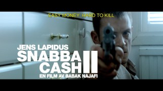 Author Jens Lapidus' prominent billing extends to Snabba Cash II's theatrical trailer...