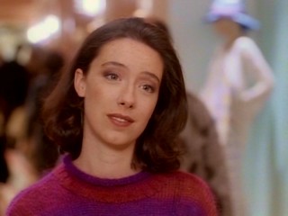 Molly Parker does double duty, playing the role of Ms. Scrooge's older sister Francine and her young niece Franny (seen here).
