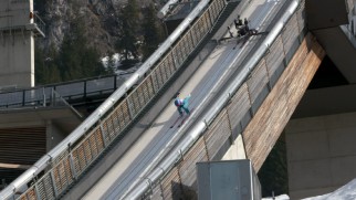 The third featurette of "Let the Games Begin" covers the filming of the ski jumps.